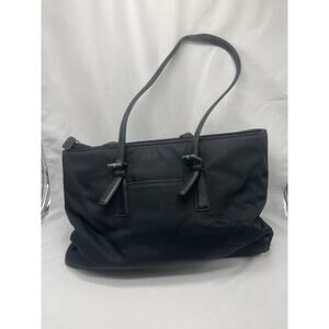 COACH Black Nylon Leather Trimmed Shoulder‎ Tote Travel Diaper Bag Purse 5419